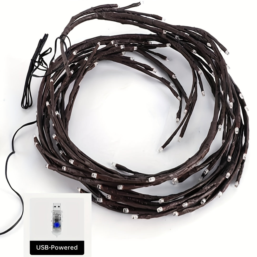 Wall Light Flexible Rattan Rattan Lamp, 96pcs LED Lamp Beads, 8 Modes Branch Lights, USB Power Supply Interior Decoration Atmosphere Light, Suitable for Bedroom, Living Room, Party, Festival, Christmas, Birthday Gifts Very Suitable As Christmas Gifts