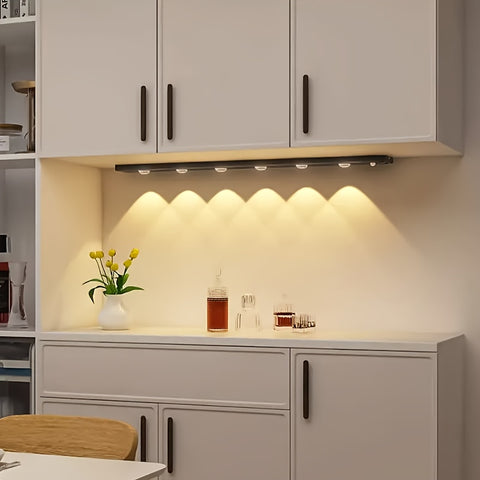 1pc Intelligent Human Body Sensing Light, Sports Sensing Light, Strip Light with Small Night Light, USB Rechargeable And Dimmable Three Color LED Light, Wireless Kitchen Wardrobe, Cabinet, Shoe Cabinet, Bedroom, Small Hill Light