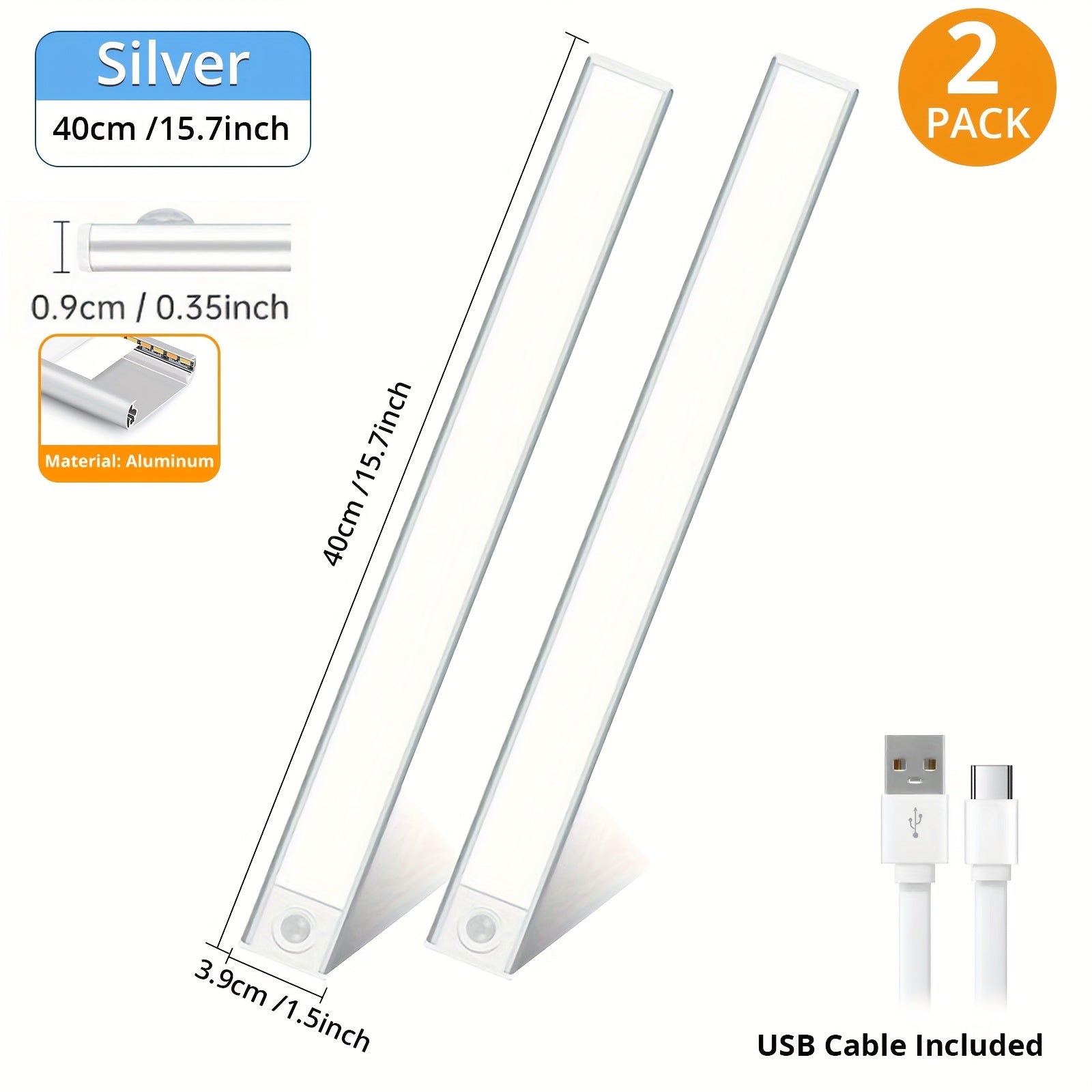 4\u002F2pcs Motion Sensor Under Cabinet Lights, 3 Color Temperatures Wireless USB Rechargeable Night Light, Indoor Closet Lights, Stick-On Anywhere Magnetic Under-Counter Light Fixtures For Kitchen Cabinet Wardrobe Cupboard Stairs, Available In 2pcs.