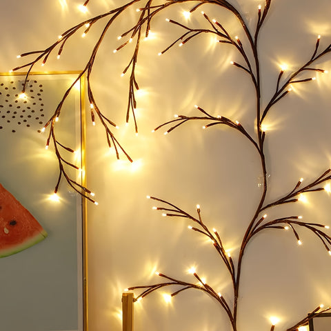 Wall Light Flexible Rattan Rattan Lamp, 96pcs LED Lamp Beads, 8 Modes Branch Lights, USB Power Supply Interior Decoration Atmosphere Light, Suitable for Bedroom, Living Room, Party, Festival, Christmas, Birthday Gifts Very Suitable As Christmas Gifts