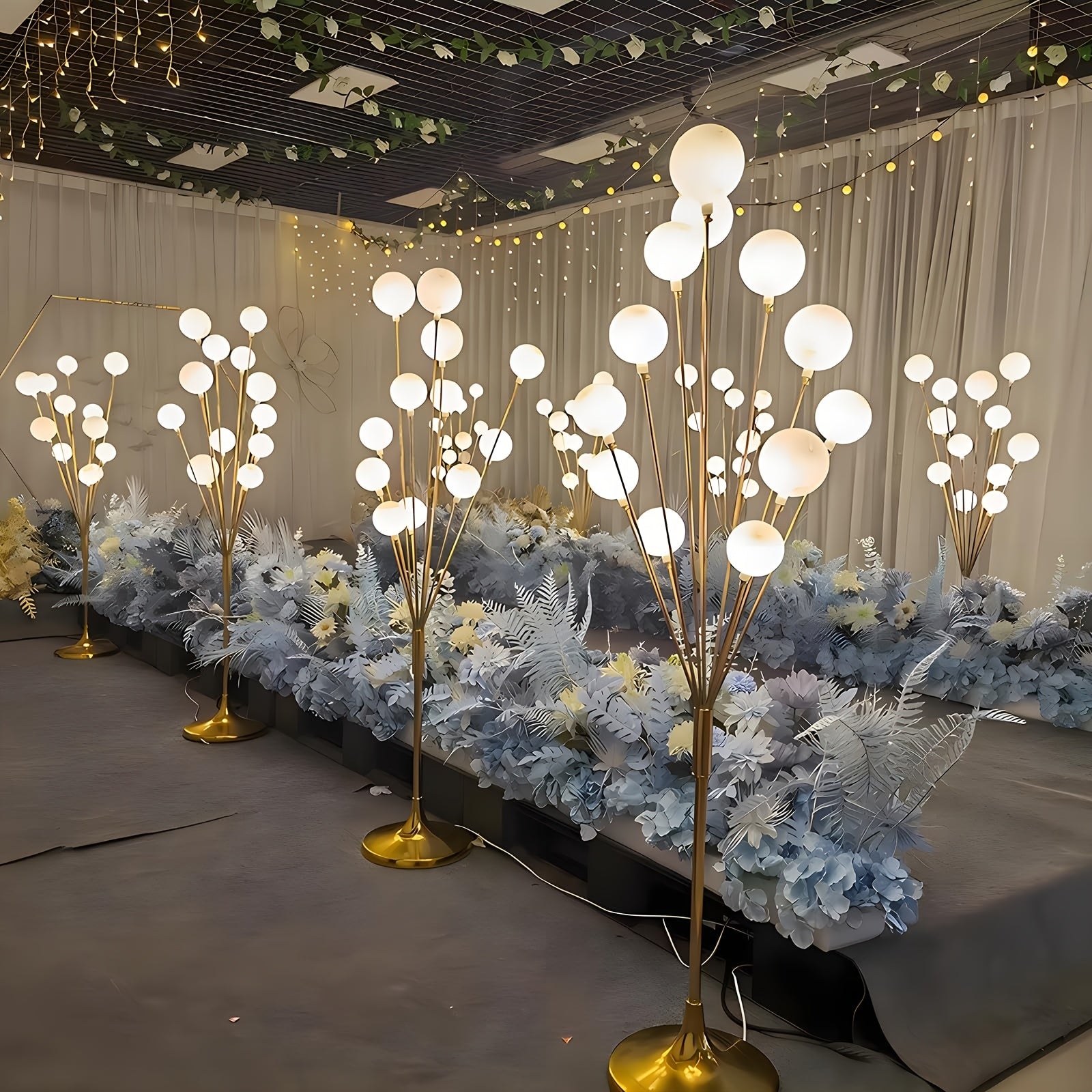 Set Of 2 150cm White\u002FWarm Tree Floor Lamps With 12 LED Heads Elegant Happiness Tree Lights For Wedding Aisles, Banquet Halls, Birthday Parties & Living Room Decor, Ambient Lighting For Events, Proposals, Christmas & Halloween Decorations
