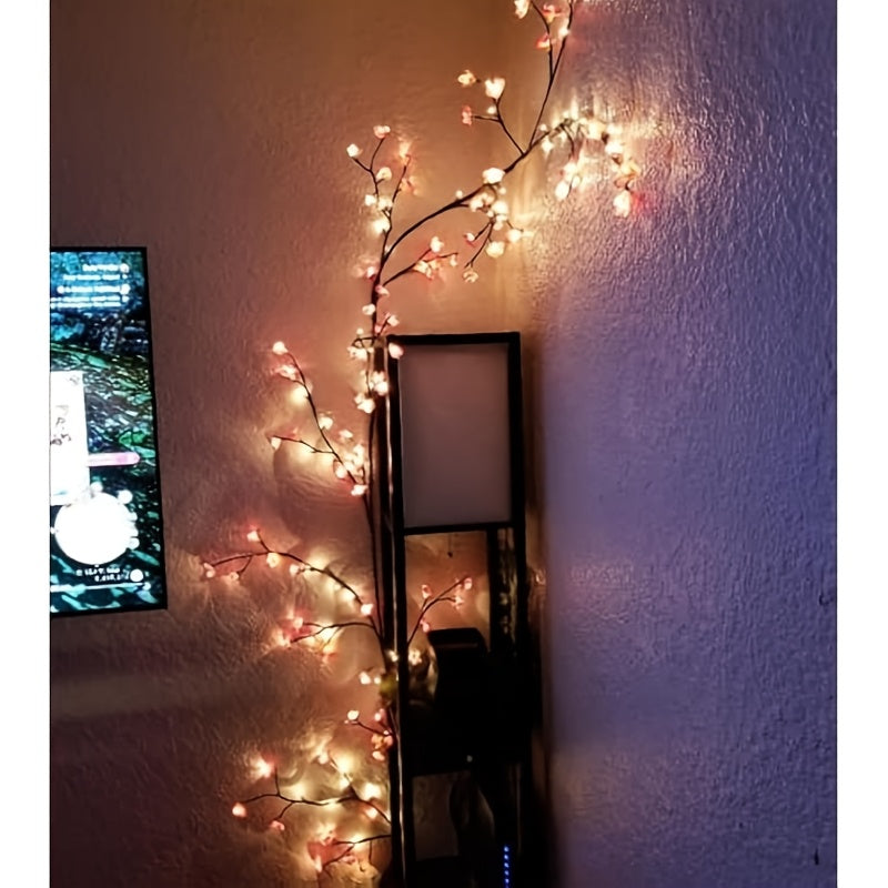 Wall Light Flexible Rattan Rattan Lamp, 96pcs LED Lamp Beads, 8 Modes Branch Lights, USB Power Supply Interior Decoration Atmosphere Light, Suitable for Bedroom, Living Room, Party, Festival, Christmas, Birthday Gifts Very Suitable As Christmas Gifts
