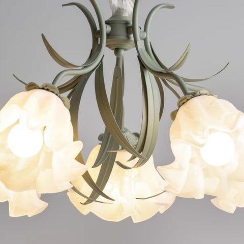 5-Light Flower LED Pendant Light Chandeliers, French Style Ceiling Pendant Light Fixture Wall Dimming 3000-6000K Elegant Ceiling Light Lamp for Living Room Bedroom Home Decoration Tools