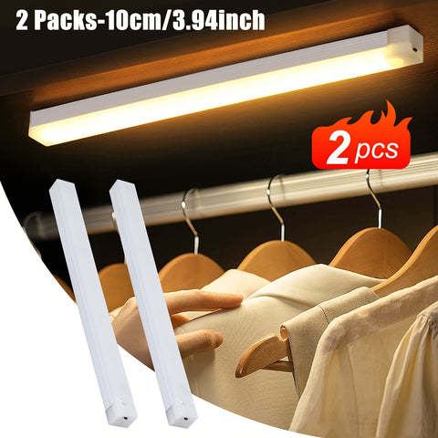 6\u002F2pcs LED Motion Sensor Light Wireless USB Rechargeable Night Lamp Room Motion Detector Light Magnetic Dimmable Under Cabinet Lamp for Kitchen, Bedroom Wardrobe Sink Cupboard Stairs Workspace