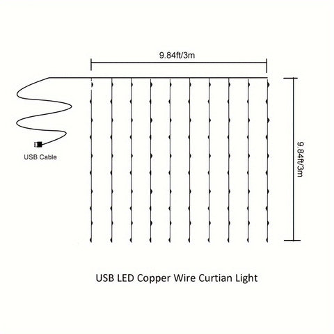 300 LED Fairy Lights with 12 Vines - Ivy LED Curtain Lights for Dorm, Wedding, Party, Wall, Indoor, Outdoor Bedroom Decoration