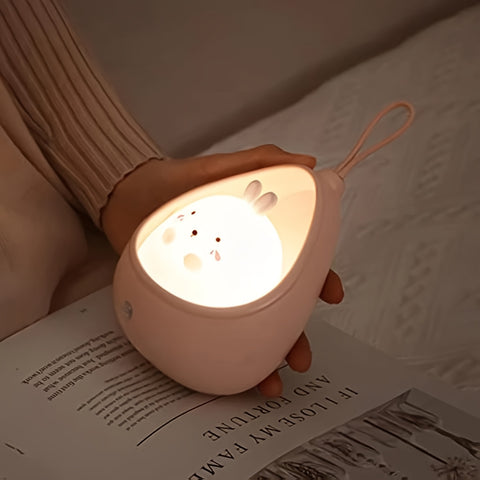 Smart Night Light Motion Sensor Warm Light USB Rechargeable Cute Animal LED Desk Lamp Gifts Silicone Wall Lights for Bedroom, Modern Style, Solid Color, USB Powered, Lithium Battery, Plastic Shade, Tabletop Mounting, Downlight Lighting Method, Switch Cont