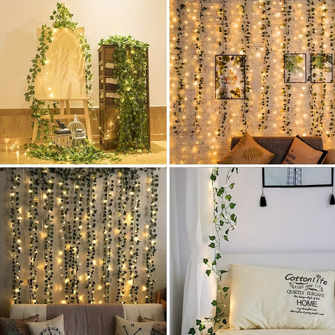 300 LED Fairy Lights with 12 Vines - Ivy LED Curtain Lights for Dorm, Wedding, Party, Wall, Indoor, Outdoor Bedroom Decoration