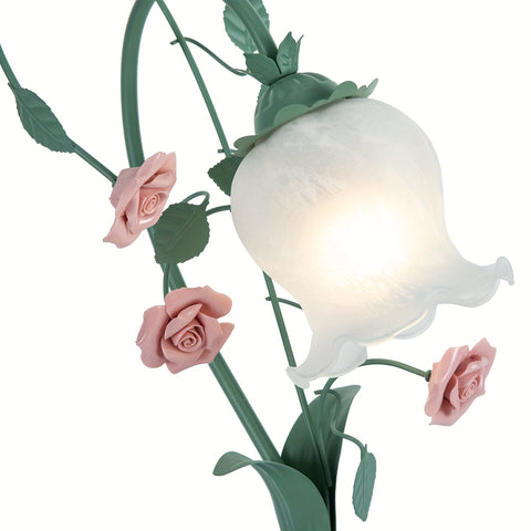 Flower Glass Table Lamp Desk Night Light Home Decor Glass Lampshade