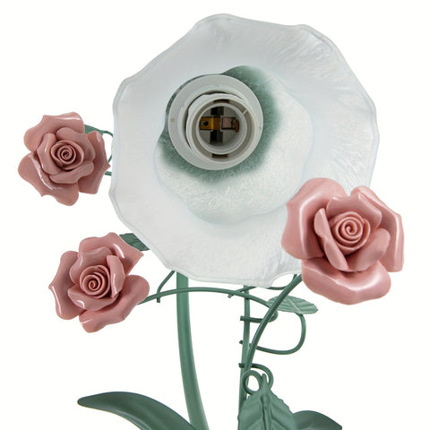 Flower Glass Table Lamp Desk Night Light Home Decor Glass Lampshade