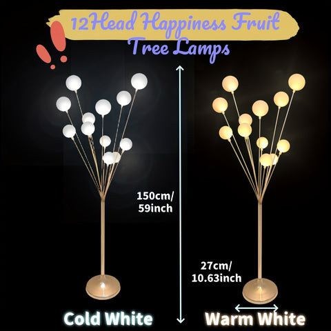Set Of 2 150cm White\u002FWarm Tree Floor Lamps With 12 LED Heads Elegant Happiness Tree Lights For Wedding Aisles, Banquet Halls, Birthday Parties & Living Room Decor, Ambient Lighting For Events, Proposals, Christmas & Halloween Decorations