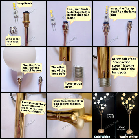 Set Of 2 150cm White\u002FWarm Tree Floor Lamps With 12 LED Heads Elegant Happiness Tree Lights For Wedding Aisles, Banquet Halls, Birthday Parties & Living Room Decor, Ambient Lighting For Events, Proposals, Christmas & Halloween Decorations